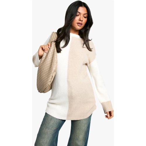 Maternité - Pull De Grossesse Oversize Color Block - S - boohoo - Modalova