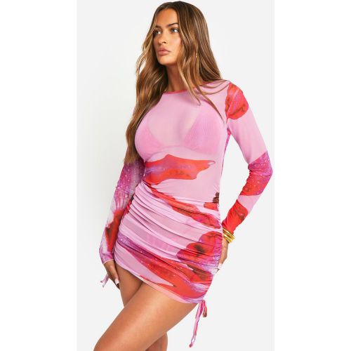 Robe De Plage Fleurie Froncée - S - boohoo - Modalova