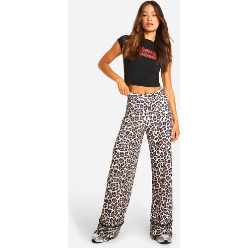 Tall" - Pantalon Large À Imprimé Léopard - 40 - boohoo - Modalova