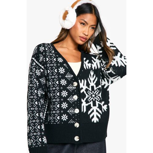 Cardigan En Maille Premium À Motif Jacquard - S - boohoo - Modalova