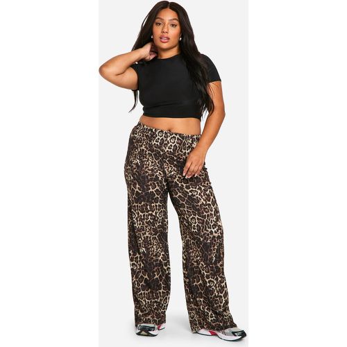 Grande Taille - Pantalon Large En Jersey À Imprimé Léopard - 50 - boohoo - Modalova