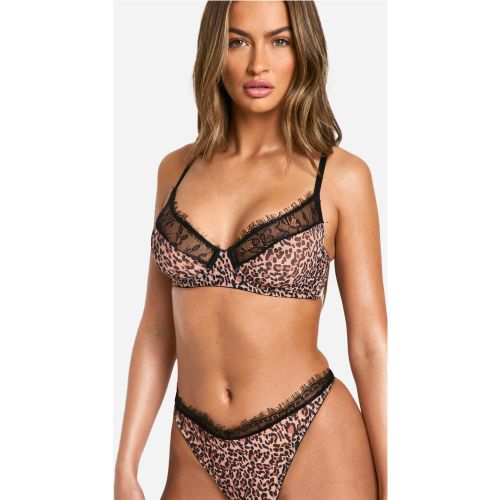 Soutien-Gorge À Imprimé Léopard - 38C - boohoo - Modalova