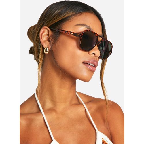 Lunettes De Soleil Écaille De Tortue - One Size - boohoo - Modalova