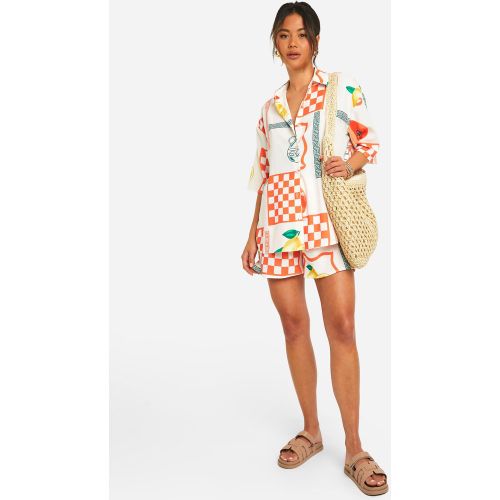 Ensemble Oversize Imprimé À Imprimé Citron - 36 - boohoo - Modalova