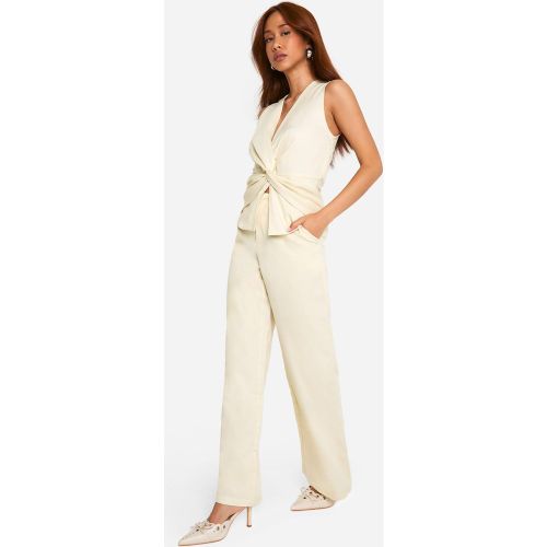 Pantalon Large Taille Haute - Blanc Écru - 34, Blanc Écru - boohoo - Modalova