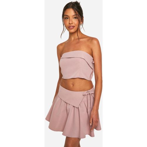 Mini-Jupe Plissée À Taille Contrastante - 34 - boohoo - Modalova