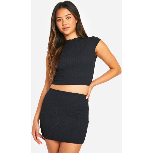 Mini-Jupe Texturée À Ourlets Ondulés - 42 - boohoo - Modalova
