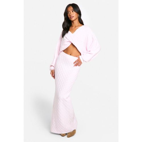 Petite" - Ensemble Avec Pull Court Torsadé Et Jupe Longue - S - boohoo - Modalova