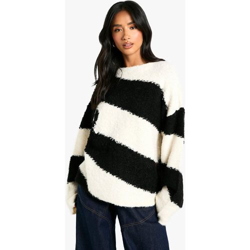 Petite" - Pull En Polaire À Rayures - L - boohoo - Modalova