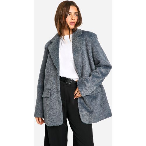 Manteau En Laine À Ceinture - 44 - boohoo - Modalova