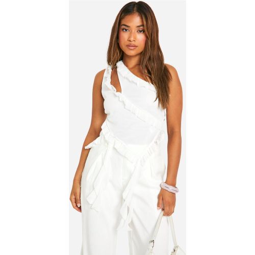 Petite" - Top Asymétrique En Mesh - 34 - boohoo - Modalova
