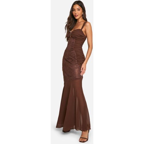 Robe Longue Froncée En Dentelle - 34 - boohoo - Modalova
