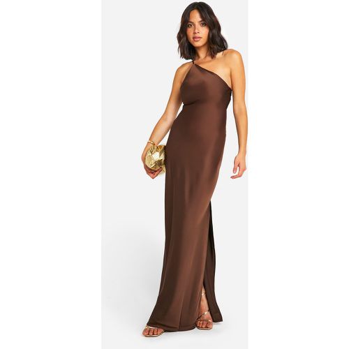 Robe Longue Satinée Asymétrique - 36 - boohoo - Modalova