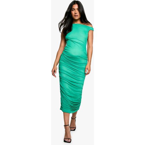 Maternité - Robe De Grossesse Froncée À Col Asymétrique - / - 38, / - boohoo - Modalova