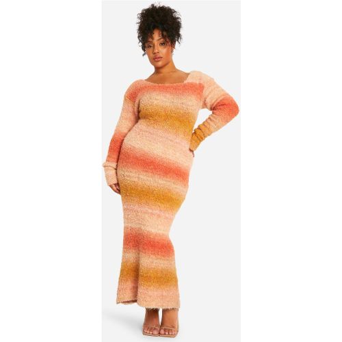 Grande Taille - Robe Mi-Longue En Maille Volantée - 44 - boohoo - Modalova