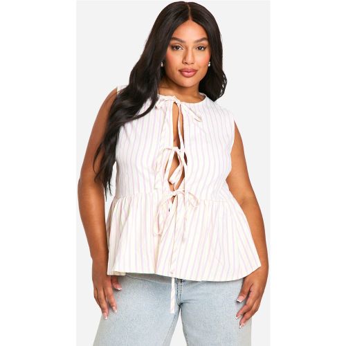 Grande Taille - Top Rayé Sans Manches - 44 - boohoo - Modalova
