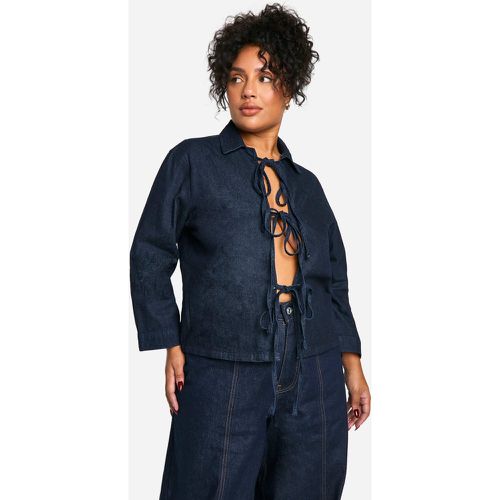 Grande Taille - Chemise Nouée En Jean - 46 - boohoo - Modalova