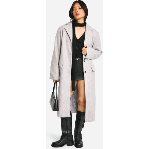 Petite" - Manteau Long Effet Laine - 36 - boohoo - Modalova