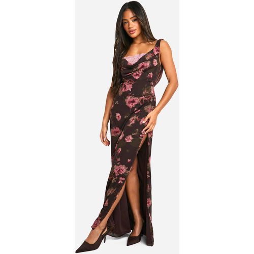 Robe Longue Fleurie À Détails En Dentelle - 38 - boohoo - Modalova