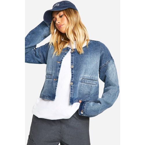 Veste Oversize Délavée En Jean - 44 - boohoo - Modalova