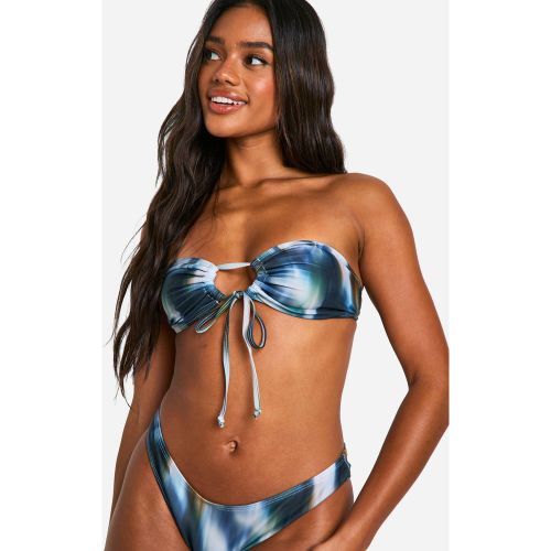 Haut De Maillot Bandeau À Imprimé Flou - 38 - boohoo - Modalova