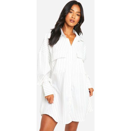 Petite" - Robe Chemise Rayée Oversize - 36 - boohoo - Modalova