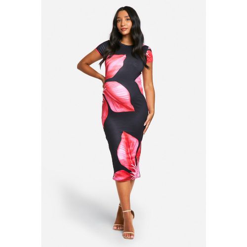 Maternité - Robe De Grossesse Mi-Longue Fleurie À Manches Courtes - 44 - boohoo - Modalova