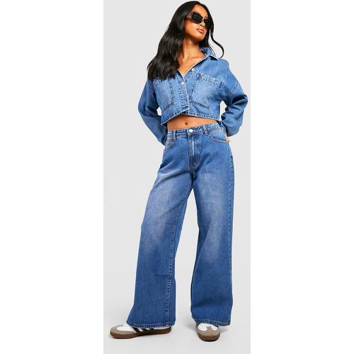 Petite" - Jean Large Taille Haute - 38 - boohoo - Modalova