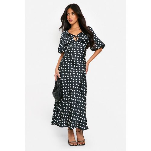 Robe Mi-Longue Satinée À Manches Bouffantes - 38 - boohoo - Modalova