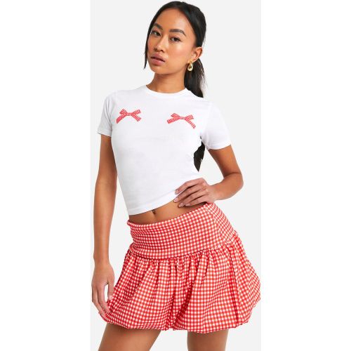 T-Shirt Court À Imprimé Vichy - S - boohoo - Modalova