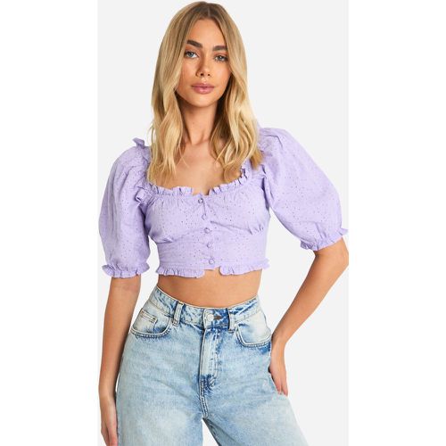 Crop Top Champêtre À Manches Bouffantes - S - boohoo - Modalova