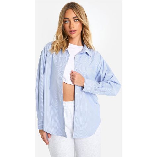 Chemise Rayée - Bleu - L, Bleu - boohoo - Modalova