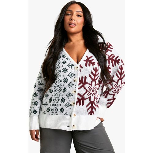 Grande Taille - Cardigan En Maille Premium À Motif Jacquard - 20/22 - boohoo - Modalova