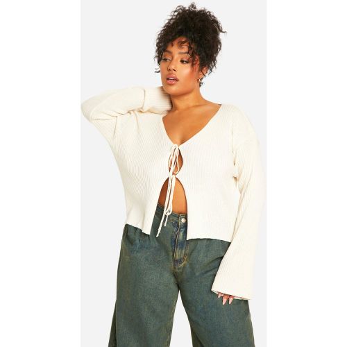 Grande Taille - Pull Oversize À Attaches - Blanc Écru - 44, Blanc Écru - boohoo - Modalova
