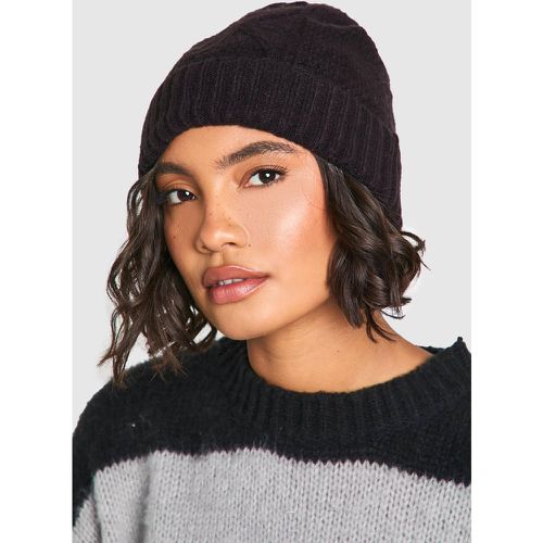 Bonnet En Maille Torsadée - One Size - boohoo - Modalova