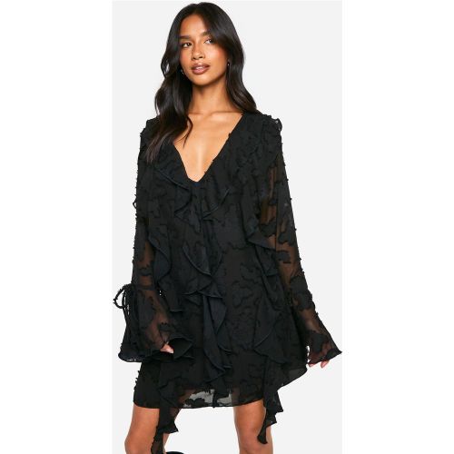 Petite" - Robe Droite Fleurie À Volants - 34 - boohoo - Modalova