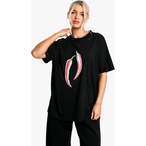 T-Shirt Oversize À Imprimé Piment - 38 - boohoo - Modalova