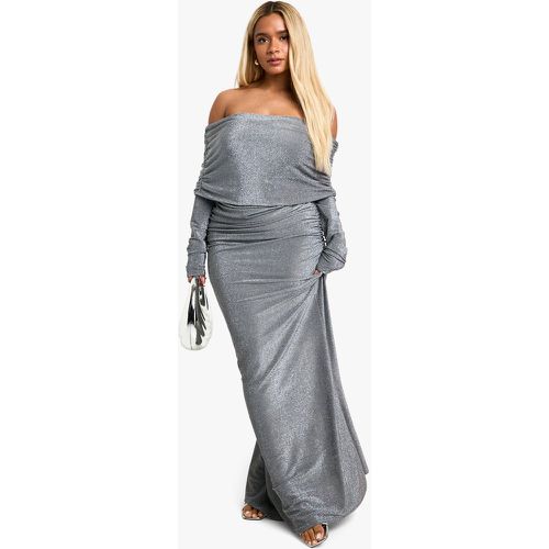 Grande Taille - Robe Mi-Longue Froncée À Col Bateau - 46 - boohoo - Modalova