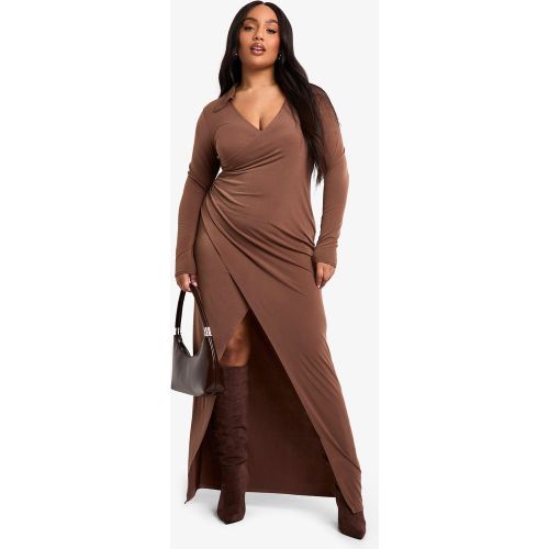 Grande Taille - Robe Mi-Longue Froncée - 44 - boohoo - Modalova