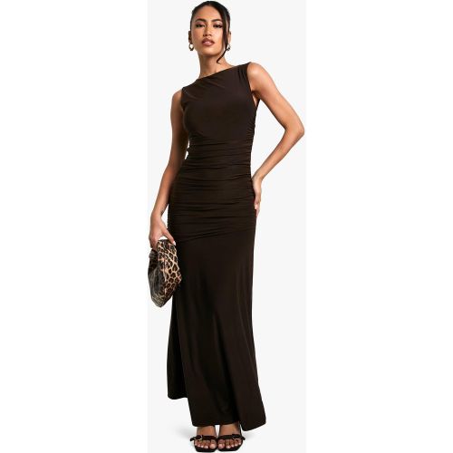 Robe Longue Froncée Soyeuse - 36 - boohoo - Modalova