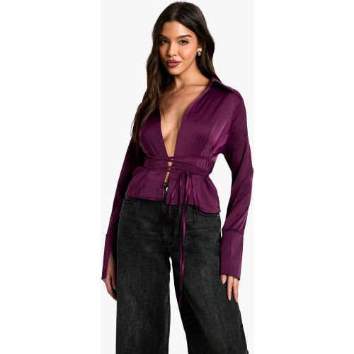 Chemise Nouée - Plume - 34, Plume - boohoo - Modalova