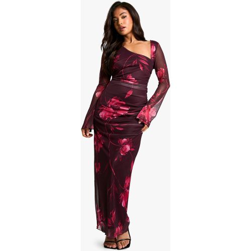 Petite" - Robe Asymétrique Longue Fleurie Froncée - 34 - boohoo - Modalova