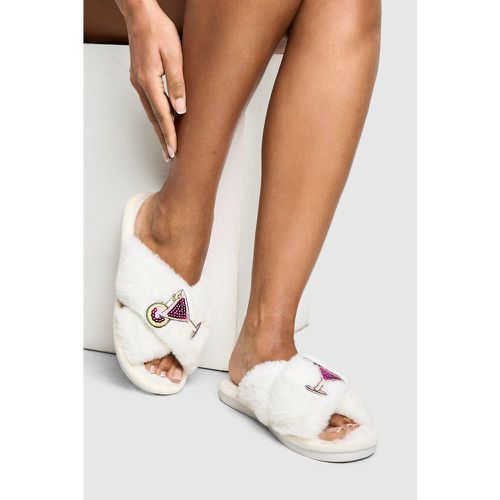 Chaussons Moelleux À Écusson Cocktail - M - boohoo - Modalova