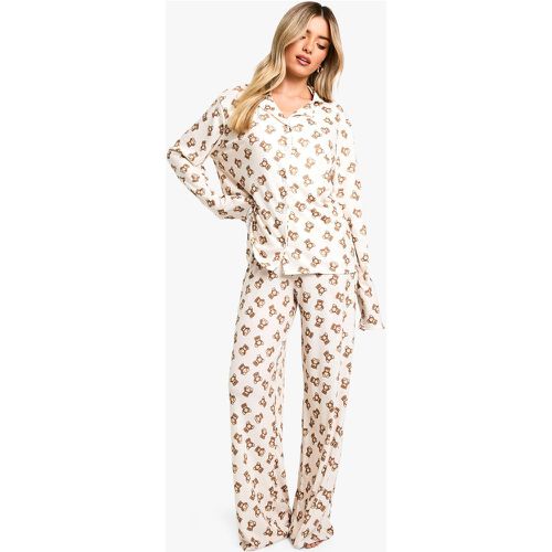 Ensemble De Pyjama À Manches Longues Et Imprimé Ours - 36 - boohoo - Modalova