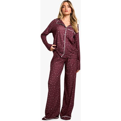Ensemble De Pyjama À Imprimé Étoiles Avec Chemise Et Pantalon - 34 - boohoo - Modalova
