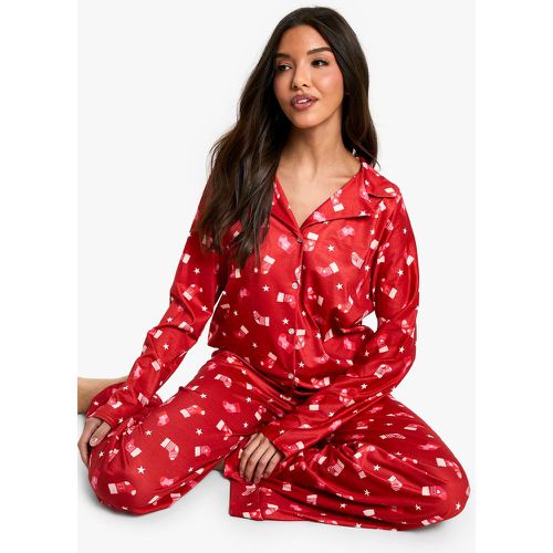 Ensemble De Pyjama Imprimé Avec Chemise À Manches Longues Et Pantalon - 38 - boohoo - Modalova