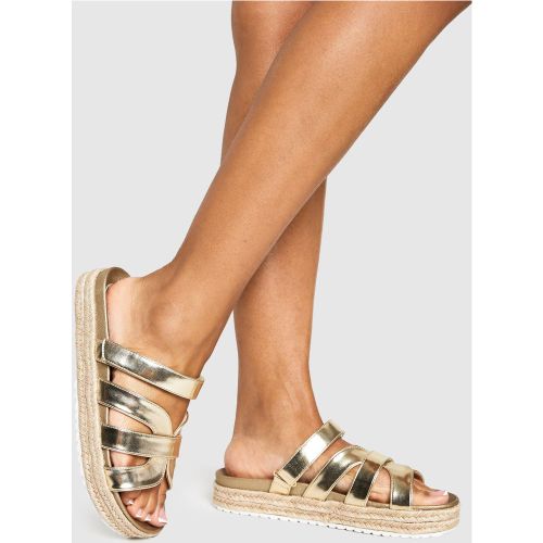 Sandales Mé"Tall"isées À Plateforme Et Bretelles Croisées - 36 - boohoo - Modalova
