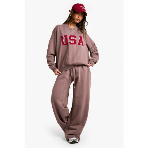 Jogging Droit À Slogan Usa - S - boohoo - Modalova