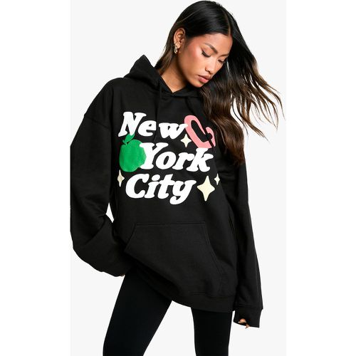 Sweat À Capuche Oversize À Imprimé New York - M - boohoo - Modalova