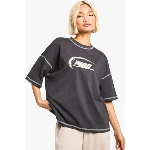 T-Shirt Oversize À Coutures Contrastantes - 38 - boohoo - Modalova